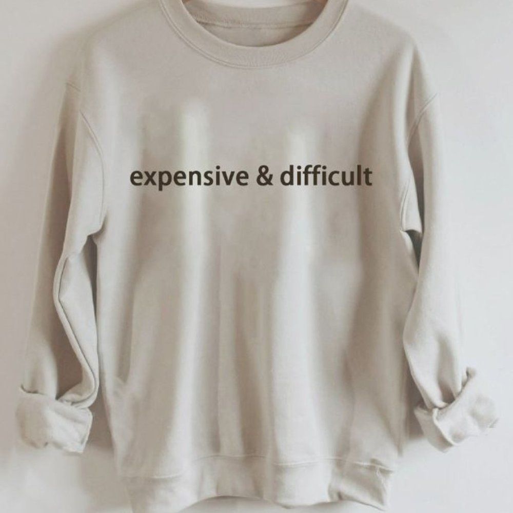 Women's Expensive & Difficult Sweatshirt Neutral Size Small